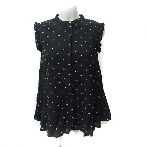 ポンポネット アミ POM PONETTE AMI チュニック ノースリーブ 総柄 L 黒 ブラック...
