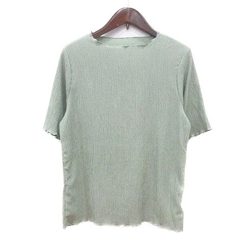 未使用品 レースレディース LACE LADIES カットソー ハイネック 半袖 F 緑 ミントグリ...