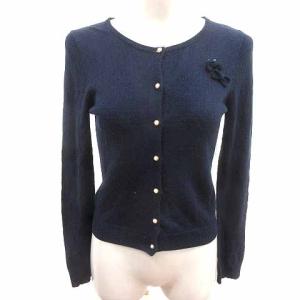 ウィルセレクション WILLSELECTION カーディガン ニット リボン 長袖 1 S 紺 ネイビー /YK レディース