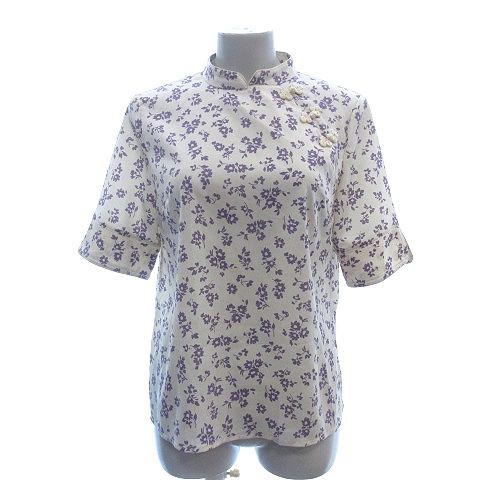 リリーブラウン Lily Brown シャツ ブラウス マオカラー チャイナ 花柄 五分袖 ONE ...