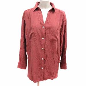 ベイフロー BAYFLOW シャツ ブラウス スキッパーカラー 長袖 F 赤茶 レッド ブラウン /YK レディース