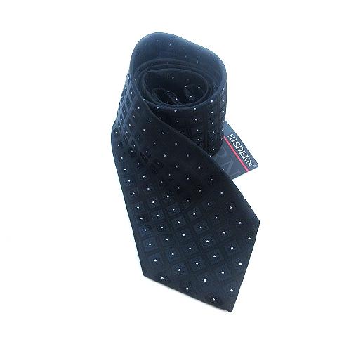 未使用品 ヒスデン HISDERN ネクタイ レギュラータイ 花柄 チェック 黒 ブラック /AU ...