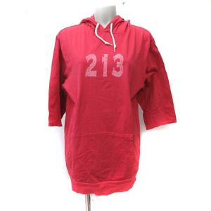 グローバルワーク GLOBAL WORK ワンピース ミニ チュニック パーカー 七分袖 XL 赤 レッド /YI レディース