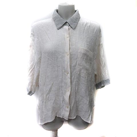 ジャバ JaVa シャツ ブラウス 七分袖 M ベージュ /YI レディース