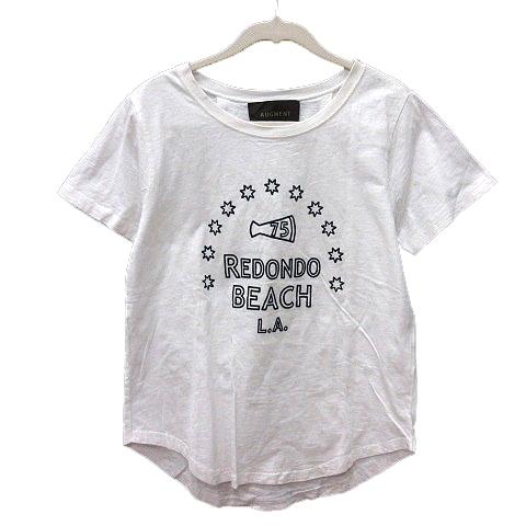 オーグメント AUGMENT カットソー Tシャツ クルーネック フロッキープリント 半袖 F 白 ...