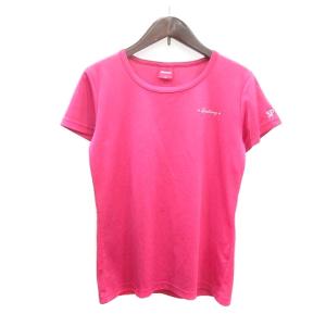 スポルディング SPALDING スポーツウェア カットソー Tシャツ クルーネック ロゴプリント 半袖 M ピンク /MN ●RY レディース