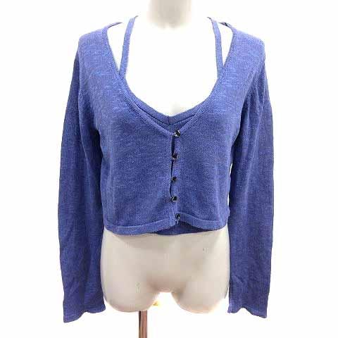 ジーナシス JEANASIS アンサンブル カーディガン ニット 長袖 キャミソール ショート丈 F...