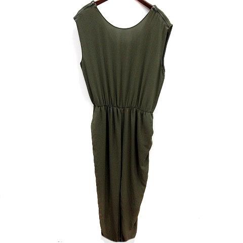 ザラ ベーシック ZARA BASIC パンツ オールインワン ノースリーブ M カーキ /RT レ...