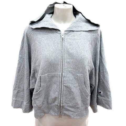 チャンピオン CHAMPION パーカー ジップアップ フード 長袖 S グレー /YK レディース
