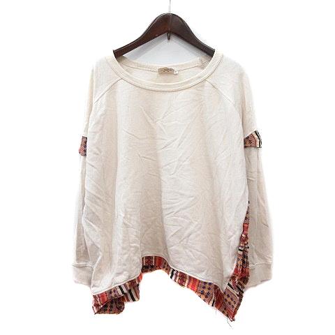 チチカカ titicaca トレーナー スウェット 長袖 切替 F 白 アイボリー /MN レディー...