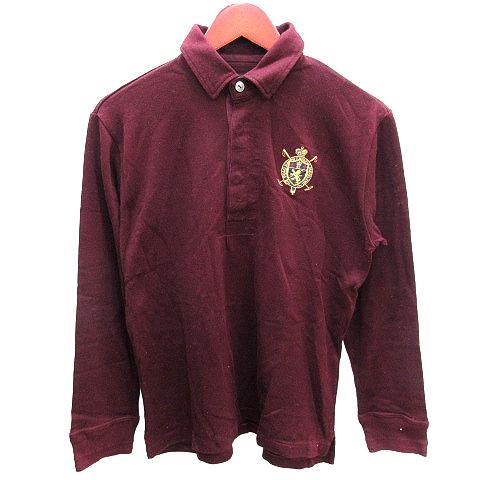 ラルフローレン RALPH LAUREN ポロシャツ 七分袖 刺繍 長袖 5F XL 赤紫 レッドパ...