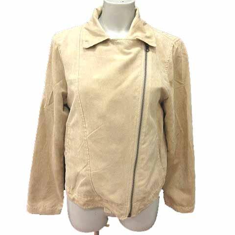 ニコアンド Niko and.. ライダースジャケット フェイクスエード ジップアップ 4 L ベー...