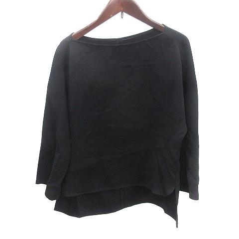 ISPE シャツ ブラウス スラッシュドネック 七分袖 38 M 黒 ブラック /AU レディース