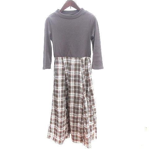 マジェスティックレゴン MAJESTIC LEGON ドッキングワンピース ロング ニット チェック...