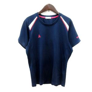 ルコックスポルティフ le coq sportif スポーツウェア カットソー Tシャツ クルーネック ロゴプリント 半袖 O XL 紺 ネイビー