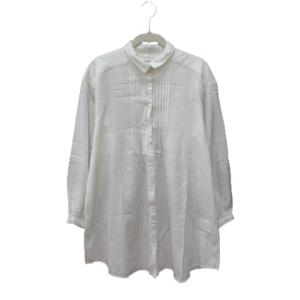 イーハイフンワールドギャラリー E HYPHEN WORLD GALLERY シャツワンピース ミニ プリーツ 長袖 F 白 ホワイト /MS ●RY レディース