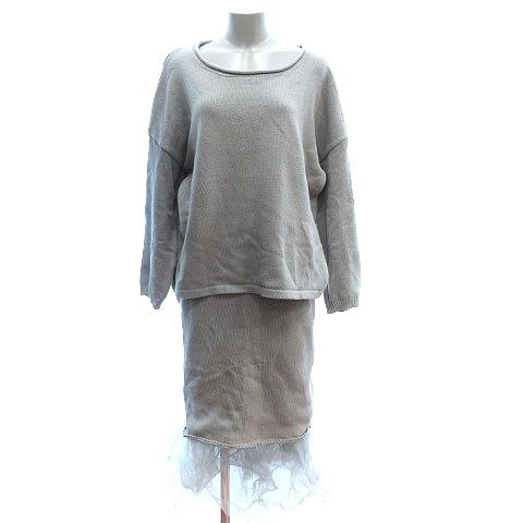 リエンダ rienda セットアップ 上下 ニット セーター 長袖 タイトスカート マキシ ロング ...