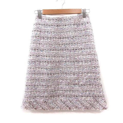マーリエパーエフデ Maglie par ef-de 台形スカート ひざ丈 ツイード 5 マルチカラ...