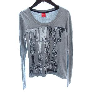 トミーガール tommy girl カットソー Tシャツ ロンT プリント 長袖 S グレー /AU レディース