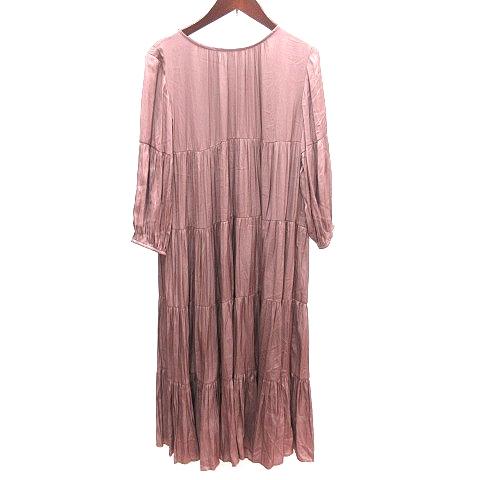 ストロベリーフィールズ STRAWBERRY-FIELDS ワンピース ひざ丈 七分袖 2 M 茶 ...