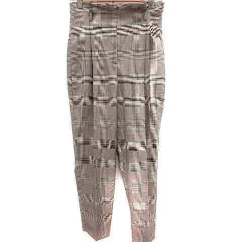 ザラ ベーシック ZARA BASIC パンツ スラックス 総柄 XS 茶 ブラウン /RT レディ...