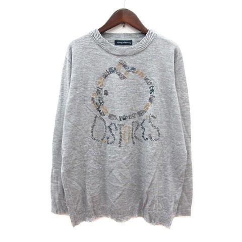 ドラッグストアーズ drug store's ニット セーター 刺繍 七分袖 チュニック丈 F グレ...