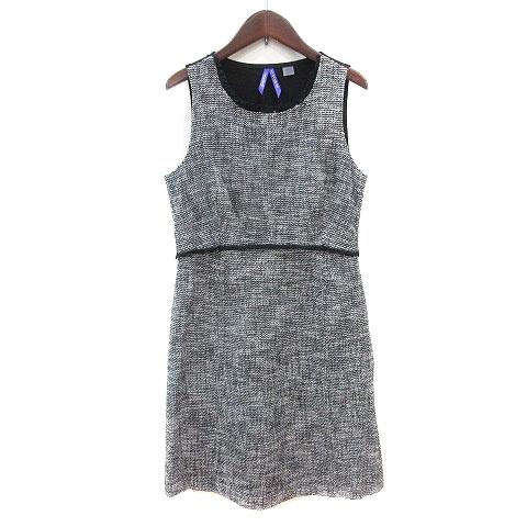 セラファン SERAPHIN ワンピース ミニ ノースリーブ ツイード 切替 8 S グレー /MN...