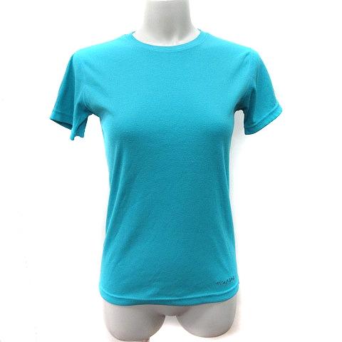 モンベル Montbell Tシャツ カットソー 半袖 刺繍 M エメラルドブルー /YI レディー...