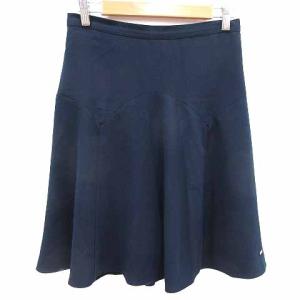 トミーヒルフィガー TOMMY HILFIGER フレアスカート ひざ丈 4 XS 紺 ネイビー /YK ●RY レディース