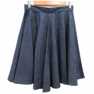 トミーヒルフィガー TOMMY HILFIGER フレアスカート ひざ丈 デニム 4 XS 紺 ネイビー /YK ●RY レディース