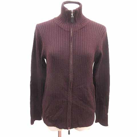 イネドオム INED HOMME ニットジャケット ハイネック ジップアップ 長袖 2 M 赤 ボル...
