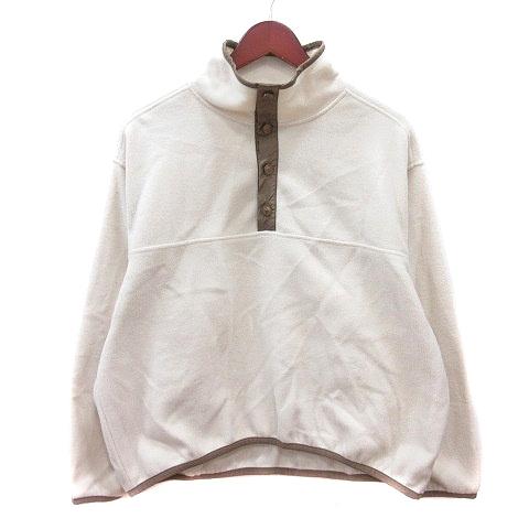 ジャバ JaVa トレーナー フリース 長袖 オーバーサイズ S 白 アイボリー /MN レディース