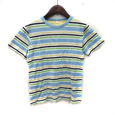 ユニクロ UNIQLO Tシャツ カットソー ボーダー 半袖 鹿の子 150 マルチカラー /YI ...