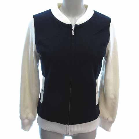 レディ Rady スタジャン ブルゾン ジップアップ 総裏地 パール ビジュー ウール S 紺 ネイ...