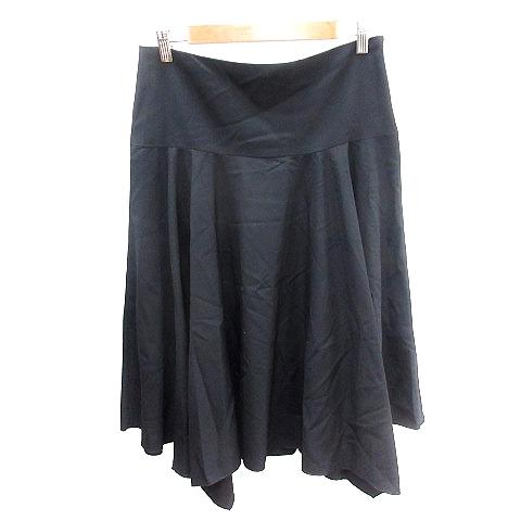 ザラ ベーシック ZARA BASIC フレアスカート ミモレ ロング M 黒 ブラック /AU レ...