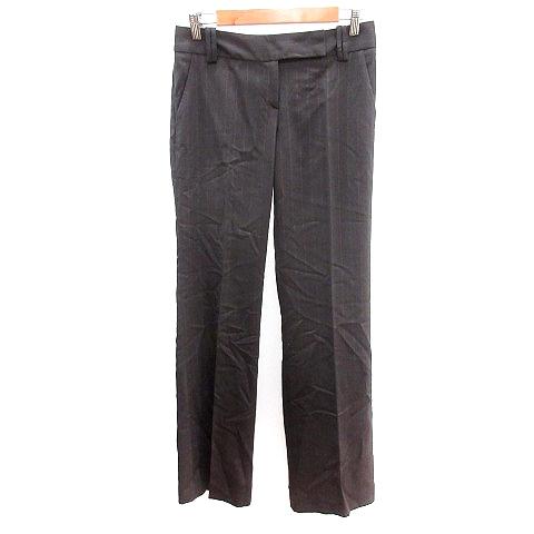 ザラ ベーシック ZARA BASIC パンツ スラックス ストライプ 36 S 茶 ブラウン /A...