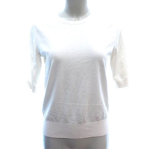 セオリーリュクス theory luxe ニット カットソー 三分袖 38 M アイボリー 白 ホワ...