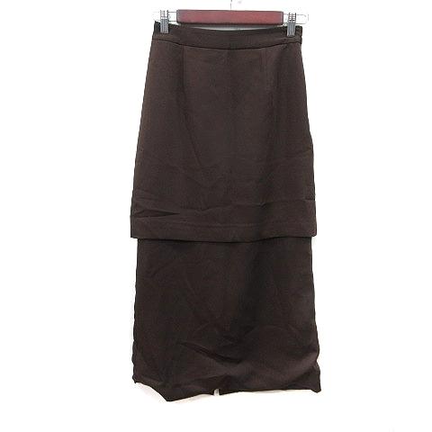 アメリ AMERI タイトスカート マキシ レイヤード S 茶 ブラウン / レディース