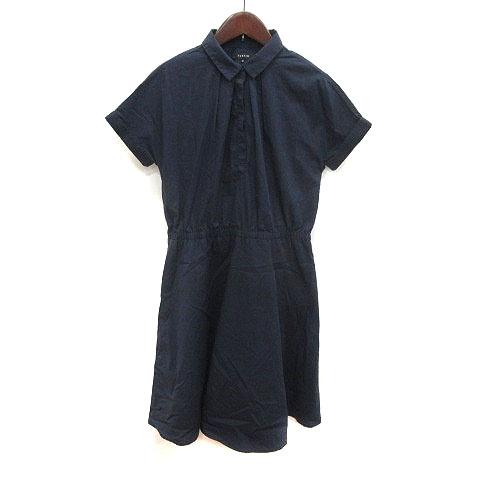 タカQ タカキュー TAKA-Q ワンピース ひざ丈 半袖 M 紺 ネイビー /MS レディース