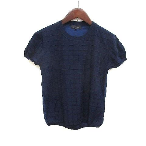 タカQ タカキュー TAKA-Q ニット カットソー 切替 半袖 M 紺 ネイビー /MS レディー...