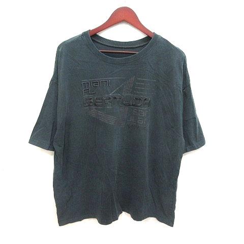 ジャバ JaVa Tシャツ カットソー クルーネック 刺繍 プリント 半袖 L チャコールグレー /...