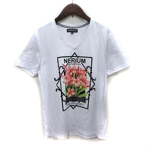 セマンティックデザイン SEMANTIC DESIGN Tシャツ カットソー Vネック 半袖 S 白...
