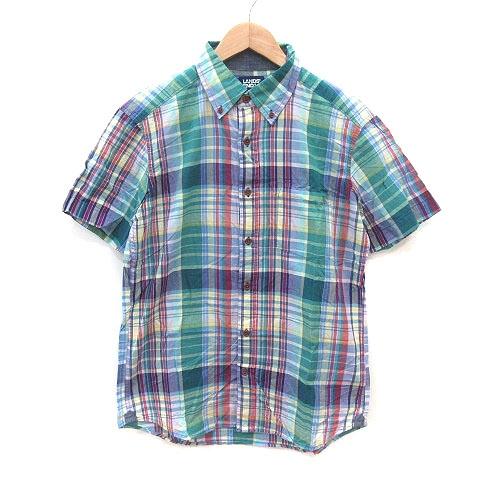 ランズエンド LANDS' END ボタンダウンシャツ チェック 半袖 M マルチカラー /MS メ...