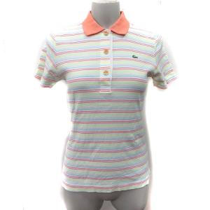 ラコステ LACOSTE ポロシャツ ボーダー 半袖 40 L マルチカラー /YI レディース
