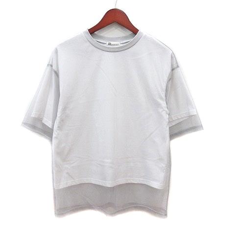 ジャバ JaVa カットソー Tシャツ クルーネック プリント 半袖 チュール L グレー /MN ...
