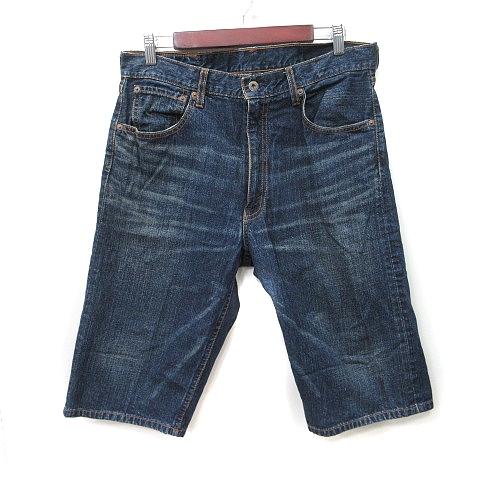 リーバイス Levi's ハーフパンツ デニム ジーンズ ダメージ加工 34 紺 ネイビー /YI ...