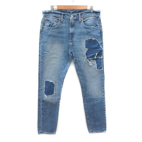 リーバイス Levi's パンツ デニム ジーンズ ウォッシュ加工 ダメージ加工 34 青 インディ...