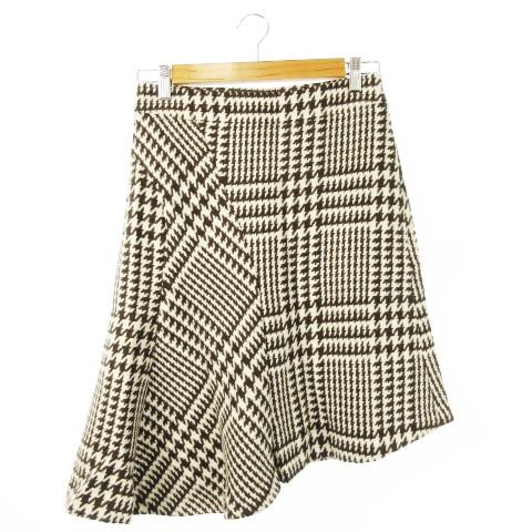 クミキョク 組曲 KUMIKYOKU スカート フレア ひざ丈 アシンメトリー ヘムライン 変形 ウ...