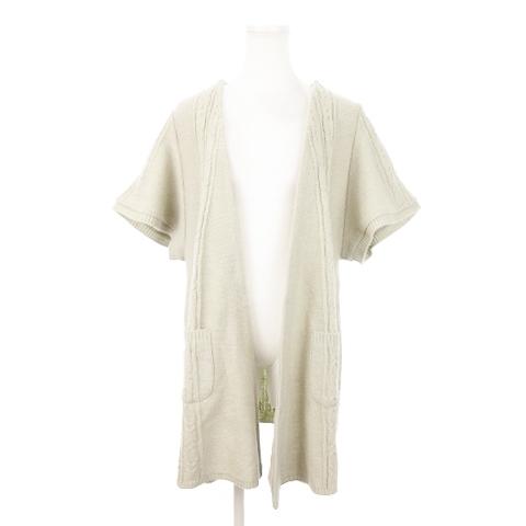 ブランエブランシュ blanc et blanche カーディガン ニット トッパー 半袖 ウール混...