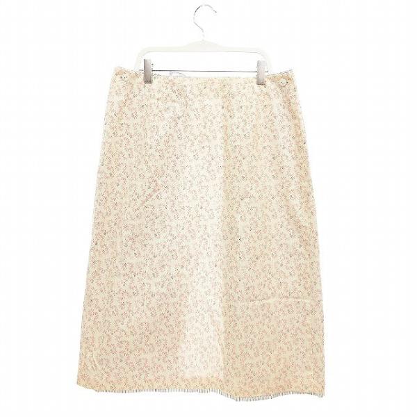 中古 スピック&amp;スパン Spick&amp;Span エプロン 総柄 白 ピンク /HH レディース 【ベク...